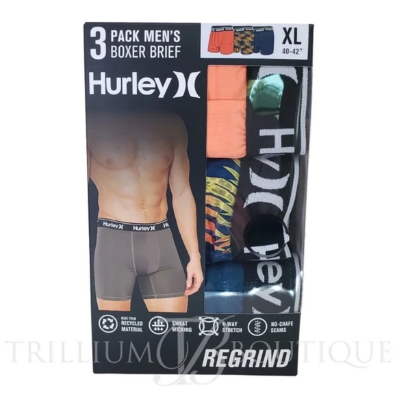 Hurley Men's Regrind Boxer Briefs 3 Pairs NWT - Picture 1 of 2
